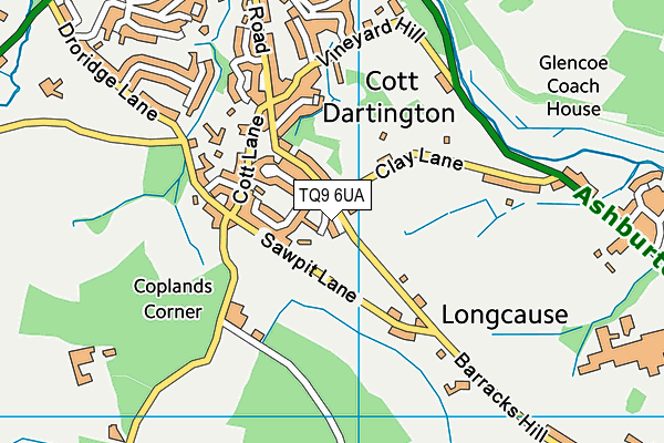 TQ9 6UA map - OS VectorMap District (Ordnance Survey)