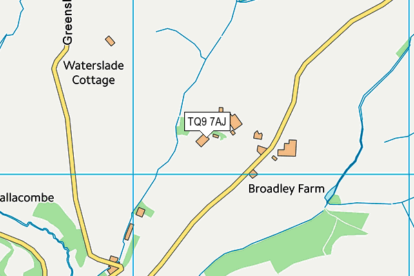 TQ9 7AJ map - OS VectorMap District (Ordnance Survey)