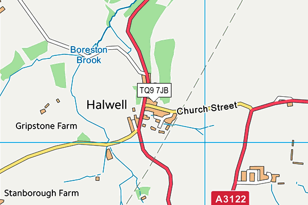 TQ9 7JB map - OS VectorMap District (Ordnance Survey) TQ9 7JB map - OS VectorMap District (Ordnance Survey)