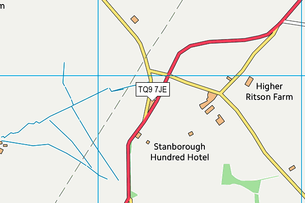 TQ9 7JE map - OS VectorMap District (Ordnance Survey) TQ9 7JE map - OS VectorMap District (Ordnance Survey)