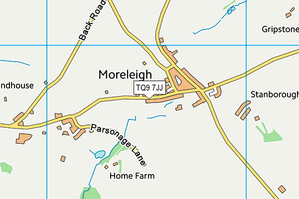 TQ9 7JJ map - OS VectorMap District (Ordnance Survey)