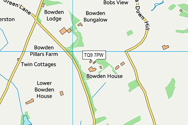 TQ9 7PW map - OS VectorMap District (Ordnance Survey) TQ9 7PW map - OS VectorMap District (Ordnance Survey)