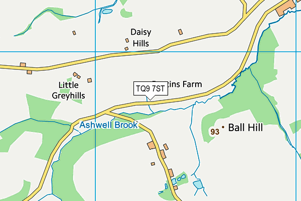 TQ9 7ST map - OS VectorMap District (Ordnance Survey) TQ9 7ST map - OS VectorMap District (Ordnance Survey)