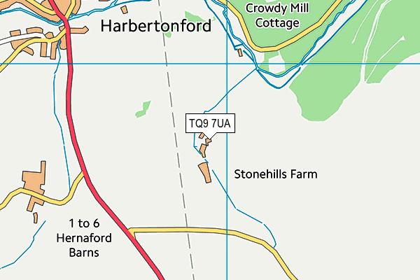 TQ9 7UA map - OS VectorMap District (Ordnance Survey)