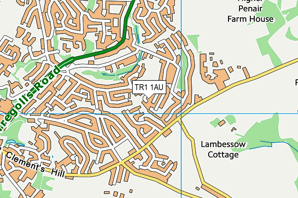 TR1 1AU map - OS VectorMap District (Ordnance Survey) TR1 1AU map - OS VectorMap District (Ordnance Survey)