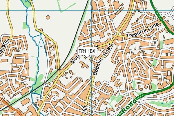 TR1 1BX map - OS VectorMap District (Ordnance Survey) TR1 1BX map - OS VectorMap District (Ordnance Survey)