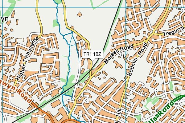 TR1 1BZ map - OS VectorMap District (Ordnance Survey) TR1 1BZ map - OS VectorMap District (Ordnance Survey)