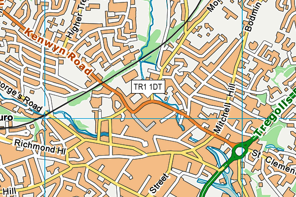 TR1 1DT map - OS VectorMap District (Ordnance Survey) TR1 1DT map - OS VectorMap District (Ordnance Survey)