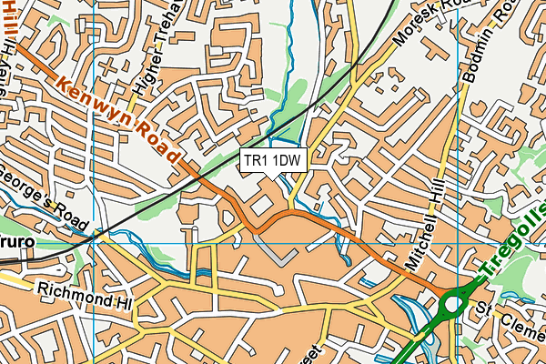TR1 1DW map - OS VectorMap District (Ordnance Survey) TR1 1DW map - OS VectorMap District (Ordnance Survey)