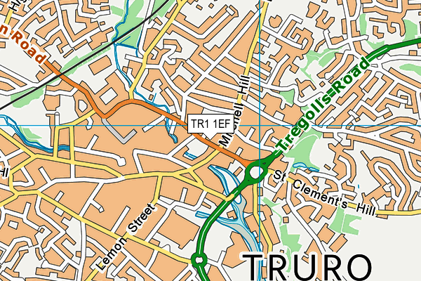 TR1 1EF map - OS VectorMap District (Ordnance Survey) TR1 1EF map - OS VectorMap District (Ordnance Survey)