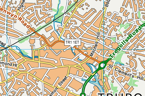 TR1 1ET map - OS VectorMap District (Ordnance Survey) TR1 1ET map - OS VectorMap District (Ordnance Survey)