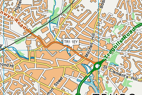 TR1 1EY map - OS VectorMap District (Ordnance Survey) TR1 1EY map - OS VectorMap District (Ordnance Survey)
