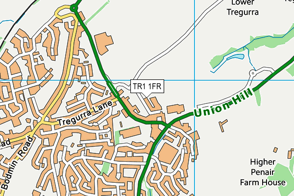 TR1 1FR map - OS VectorMap District (Ordnance Survey) TR1 1FR map - OS VectorMap District (Ordnance Survey)