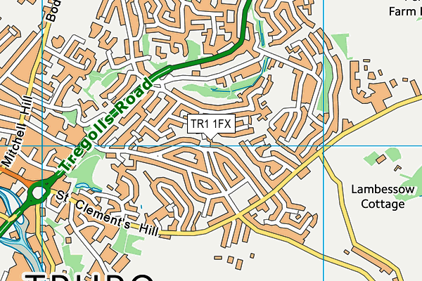 TR1 1FX map - OS VectorMap District (Ordnance Survey) TR1 1FX map - OS VectorMap District (Ordnance Survey)