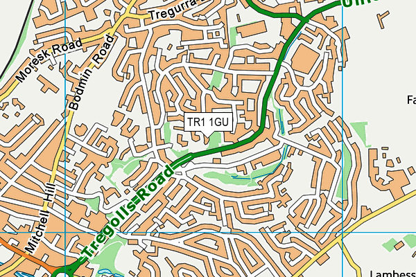 TR1 1GU map - OS VectorMap District (Ordnance Survey) TR1 1GU map - OS VectorMap District (Ordnance Survey)