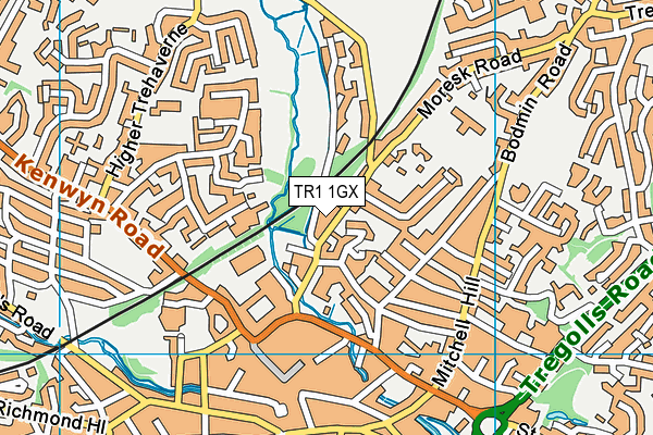 TR1 1GX map - OS VectorMap District (Ordnance Survey) TR1 1GX map - OS VectorMap District (Ordnance Survey)