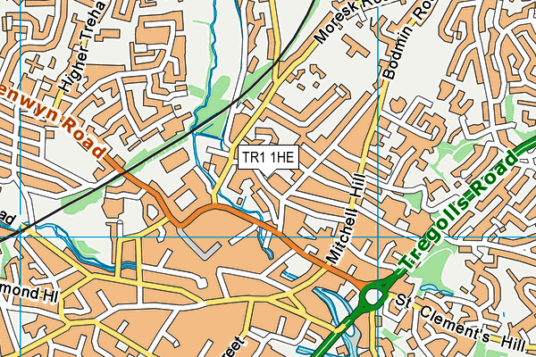 TR1 1HE map - OS VectorMap District (Ordnance Survey) TR1 1HE map - OS VectorMap District (Ordnance Survey)