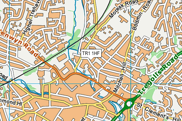 TR1 1HF map - OS VectorMap District (Ordnance Survey) TR1 1HF map - OS VectorMap District (Ordnance Survey)