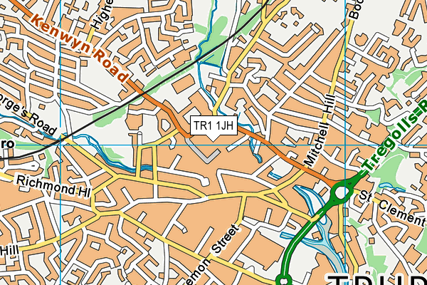 TR1 1JH map - OS VectorMap District (Ordnance Survey) TR1 1JH map - OS VectorMap District (Ordnance Survey)