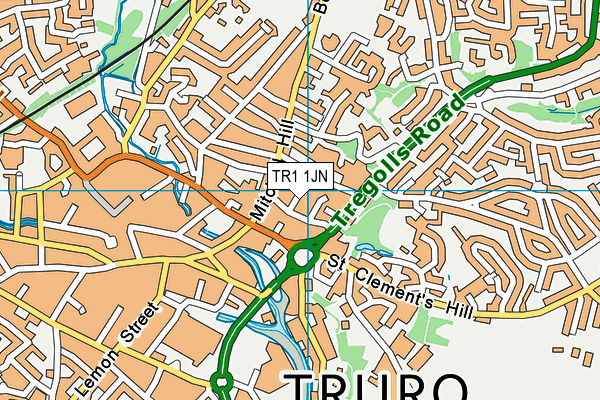 TR1 1JN map - OS VectorMap District (Ordnance Survey) TR1 1JN map - OS VectorMap District (Ordnance Survey)