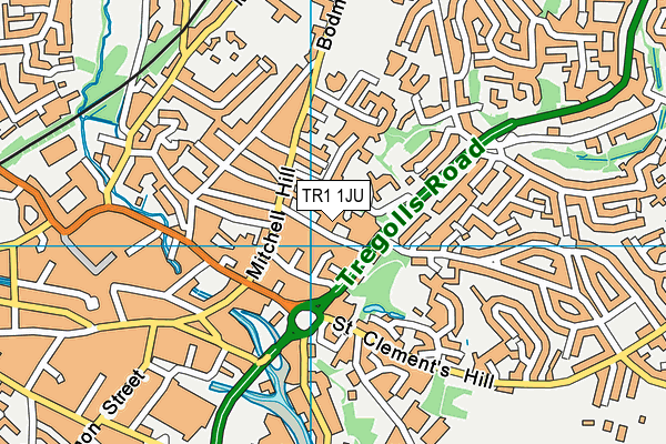 TR1 1JU map - OS VectorMap District (Ordnance Survey)