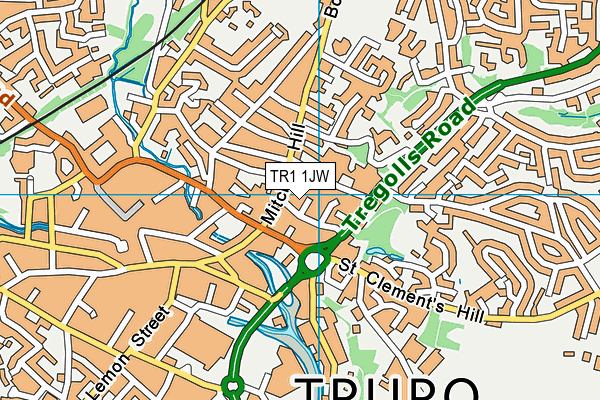 TR1 1JW map - OS VectorMap District (Ordnance Survey) TR1 1JW map - OS VectorMap District (Ordnance Survey)