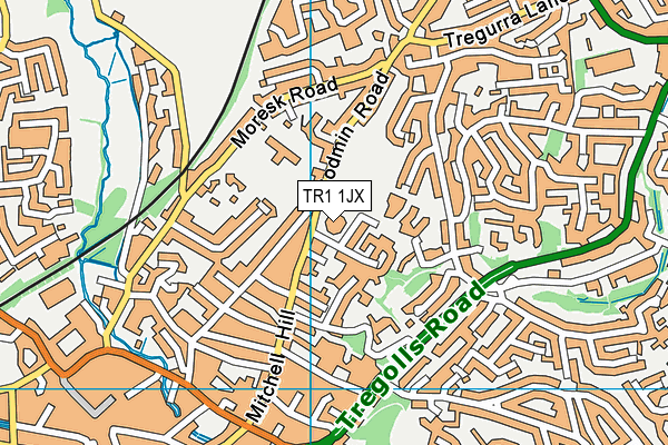 TR1 1JX map - OS VectorMap District (Ordnance Survey) TR1 1JX map - OS VectorMap District (Ordnance Survey)