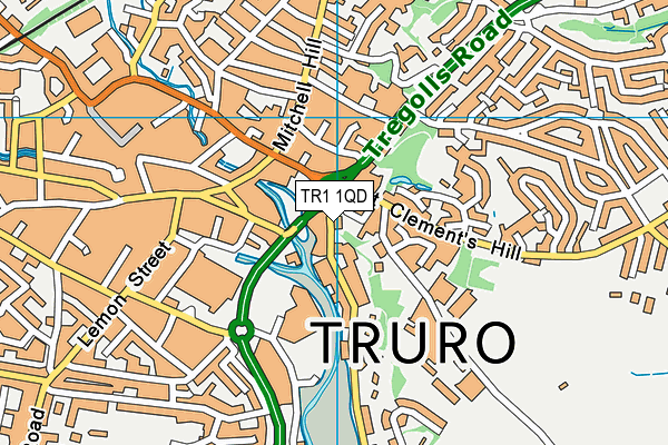 TR1 1QD map - OS VectorMap District (Ordnance Survey) TR1 1QD map - OS VectorMap District (Ordnance Survey)