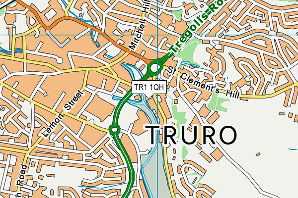 TR1 1QH map - OS VectorMap District (Ordnance Survey) TR1 1QH map - OS VectorMap District (Ordnance Survey)
