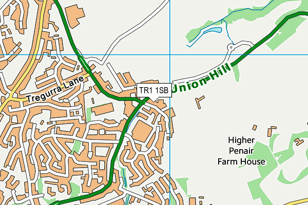 TR1 1SB map - OS VectorMap District (Ordnance Survey) TR1 1SB map - OS VectorMap District (Ordnance Survey)