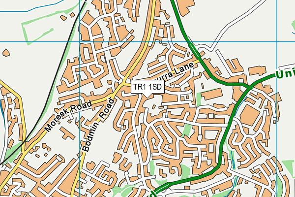 TR1 1SD map - OS VectorMap District (Ordnance Survey)
