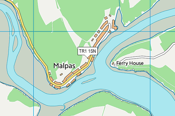 TR1 1SN map - OS VectorMap District (Ordnance Survey) TR1 1SN map - OS VectorMap District (Ordnance Survey)