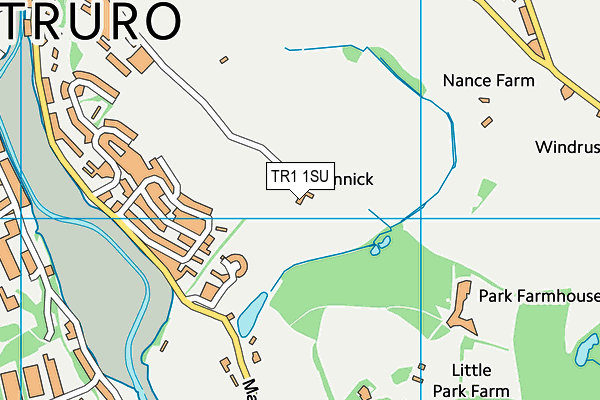 TR1 1SU map - OS VectorMap District (Ordnance Survey) TR1 1SU map - OS VectorMap District (Ordnance Survey)
