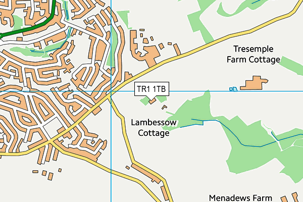 TR1 1TB map - OS VectorMap District (Ordnance Survey) TR1 1TB map - OS VectorMap District (Ordnance Survey)