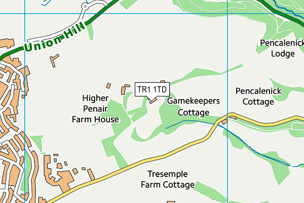 TR1 1TD map - OS VectorMap District (Ordnance Survey) TR1 1TD map - OS VectorMap District (Ordnance Survey)