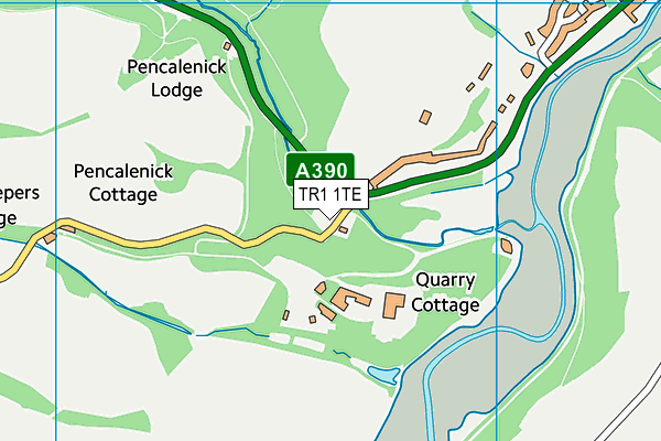 TR1 1TE map - OS VectorMap District (Ordnance Survey) TR1 1TE map - OS VectorMap District (Ordnance Survey)