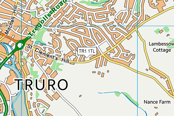 TR1 1TL map - OS VectorMap District (Ordnance Survey) TR1 1TL map - OS VectorMap District (Ordnance Survey)