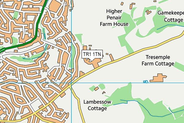 TR1 1TN map - OS VectorMap District (Ordnance Survey) TR1 1TN map - OS VectorMap District (Ordnance Survey)