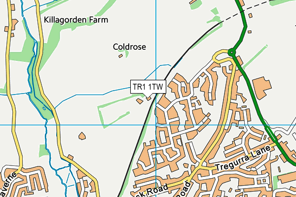 TR1 1TW map - OS VectorMap District (Ordnance Survey) TR1 1TW map - OS VectorMap District (Ordnance Survey)