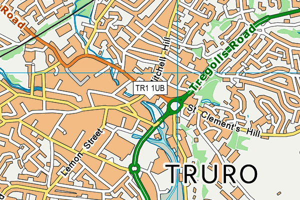 TR1 1UB map - OS VectorMap District (Ordnance Survey) TR1 1UB map - OS VectorMap District (Ordnance Survey)