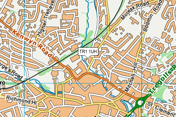 TR1 1UH map - OS VectorMap District (Ordnance Survey)