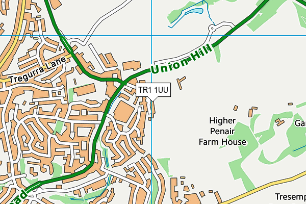 TR1 1UU map - OS VectorMap District (Ordnance Survey)