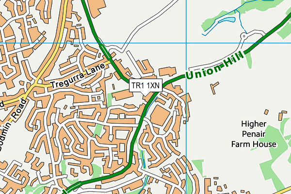 TR1 1XN map - OS VectorMap District (Ordnance Survey) TR1 1XN map - OS VectorMap District (Ordnance Survey)