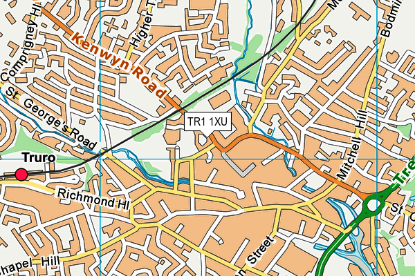 TR1 1XU map - OS VectorMap District (Ordnance Survey) TR1 1XU map - OS VectorMap District (Ordnance Survey)