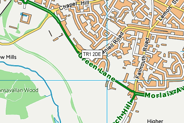 TR1 2DE map - OS VectorMap District (Ordnance Survey) TR1 2DE map - OS VectorMap District (Ordnance Survey)