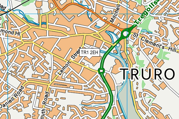 TR1 2EH map - OS VectorMap District (Ordnance Survey) TR1 2EH map - OS VectorMap District (Ordnance Survey)