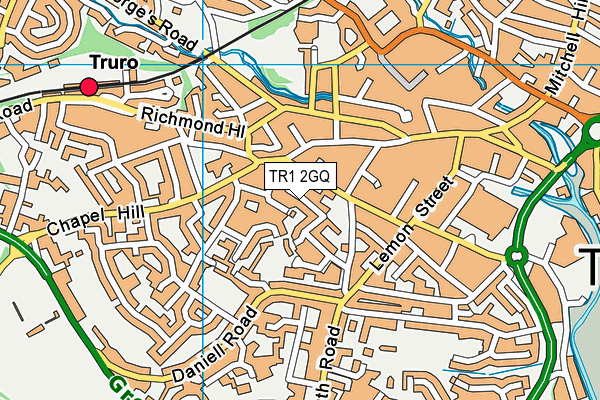 TR1 2GQ map - OS VectorMap District (Ordnance Survey) TR1 2GQ map - OS VectorMap District (Ordnance Survey)
