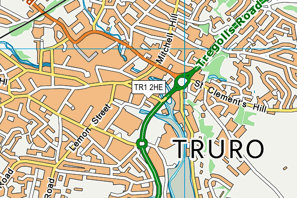 TR1 2HE map - OS VectorMap District (Ordnance Survey) TR1 2HE map - OS VectorMap District (Ordnance Survey)
