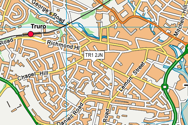 TR1 2JN map - OS VectorMap District (Ordnance Survey) TR1 2JN map - OS VectorMap District (Ordnance Survey)