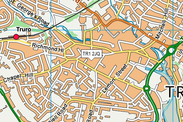 TR1 2JQ map - OS VectorMap District (Ordnance Survey) TR1 2JQ map - OS VectorMap District (Ordnance Survey)